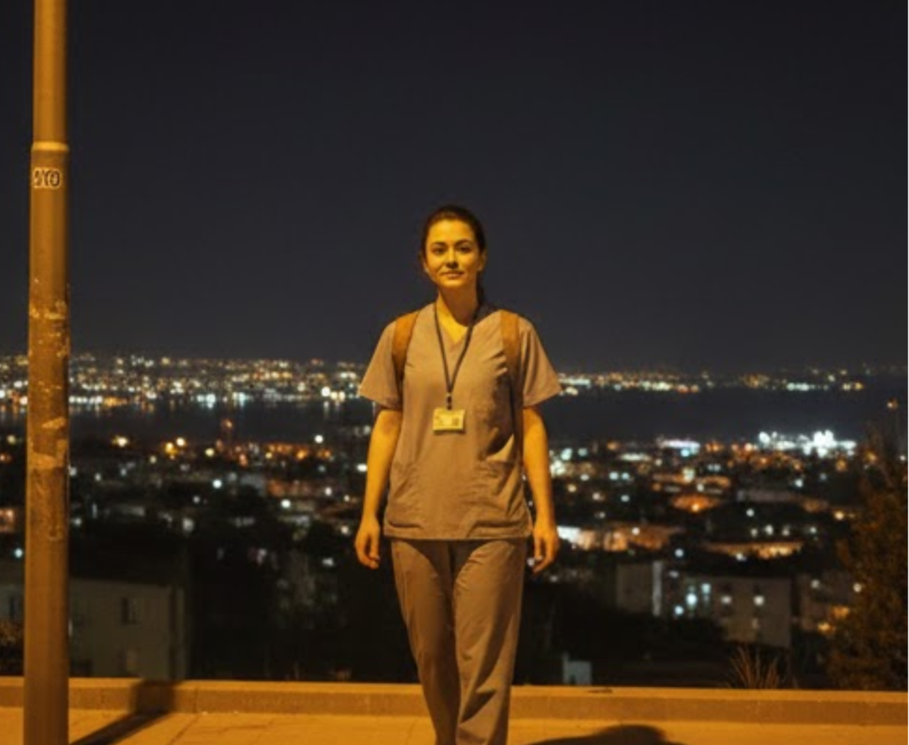 Buca hastanesinde nöbetçi hemşire